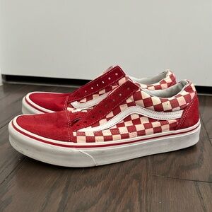 Red checkered Vans